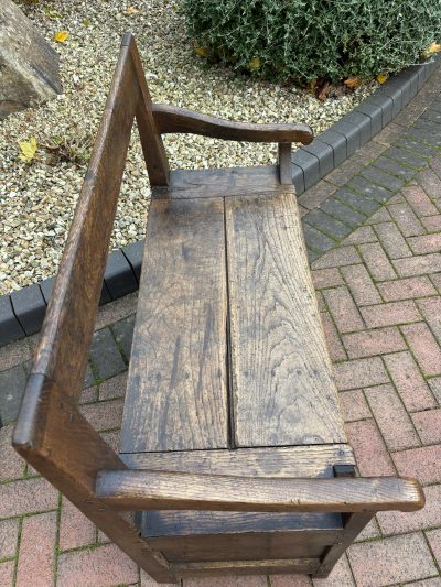 18th Century Oak Box Settle 18th century Antique Benches 5