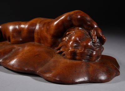 A Very Interesting Carved Fruitwood Sleeping Child Attributed To Laurent Delvaux  Gand 1696- Nivelles 1778. sculpture Antique Sculptures 10