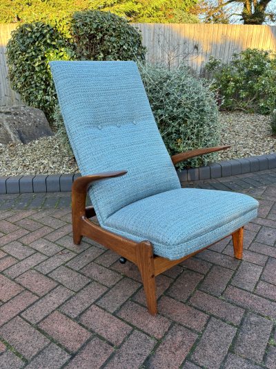 Rock ‘n’ Rest Armchair & Stool c1960s mid century Antique Chairs 16