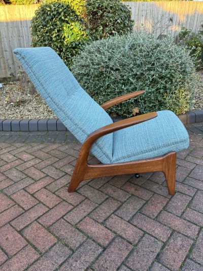 Rock ‘n’ Rest Armchair & Stool c1960s mid century Antique Chairs 12