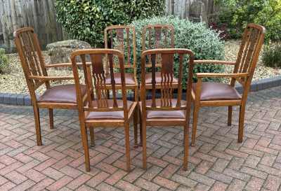 Set of Six Arts & Crafts Dining Chairs c1900 Antique dining chairs Antique Chairs 6