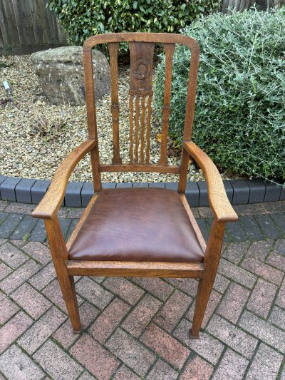 Set of Six Arts & Crafts Dining Chairs c1900 Antique dining chairs Antique Chairs 5