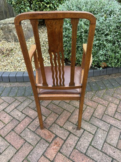 Set of Six Arts & Crafts Dining Chairs c1900 Antique dining chairs Antique Chairs 9