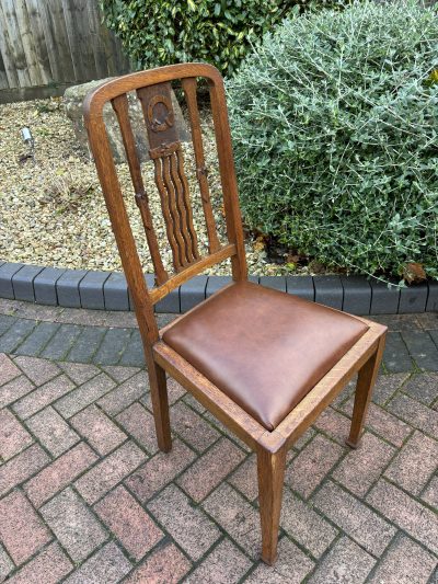 Set of Six Arts & Crafts Dining Chairs c1900 Antique dining chairs Antique Chairs 12