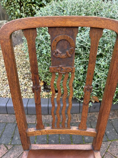 Set of Six Arts & Crafts Dining Chairs c1900 Antique dining chairs Antique Chairs 3