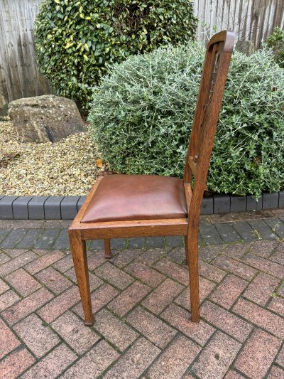 Set of Six Arts & Crafts Dining Chairs c1900 Antique dining chairs Antique Chairs 13