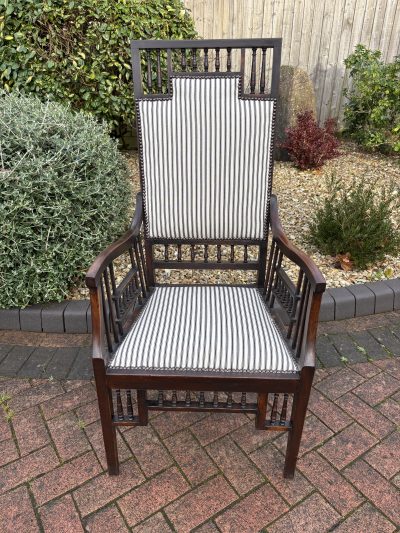 Aesthetic Movement Walnut Armchair c1890 aesthetic movement Antique Chairs 3