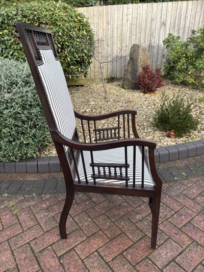 Aesthetic Movement Walnut Armchair c1890 aesthetic movement Antique Chairs 6