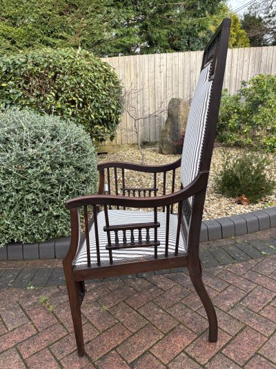 Aesthetic Movement Walnut Armchair c1890 aesthetic movement Antique Chairs 8