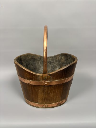 Arts & Crafts Coopered Oak Coal Bucket Arts & Crafts Antique Collectibles 5