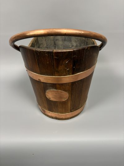 Arts & Crafts Coopered Oak Coal Bucket Arts & Crafts Antique Collectibles 4