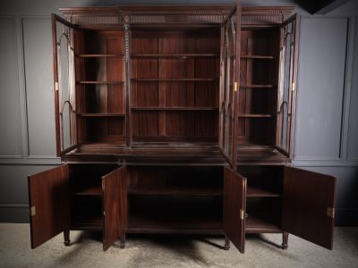 Large Mahogany Breakfront Glazed Bookcase Antique library bookcase Antique Bookcases 5