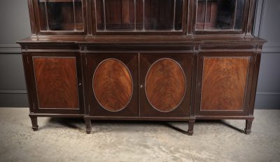 Large Mahogany Breakfront Glazed Bookcase Antique library bookcase Antique Bookcases 6