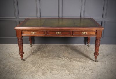 Large Victorian Mahogany Partners Writing Table by Maple & Co. antique writing desk Antique Desks 4