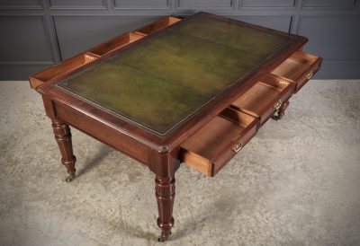 Large Victorian Mahogany Partners Writing Table by Maple & Co. antique writing desk Antique Desks 13