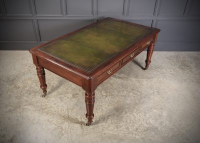 Large Victorian Mahogany Partners Writing Table by Maple & Co. antique writing desk Antique Desks 14