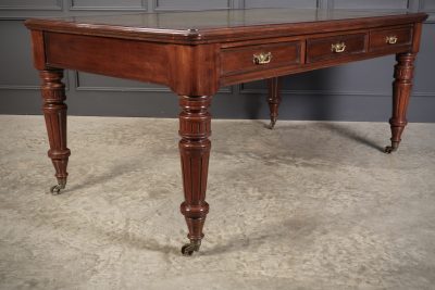 Large Victorian Mahogany Partners Writing Table by Maple & Co. antique writing desk Antique Desks 16