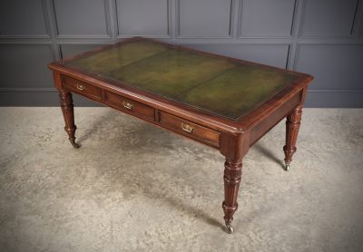 Large Victorian Mahogany Partners Writing Table by Maple & Co. antique writing desk Antique Desks 9