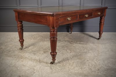 Large Victorian Mahogany Partners Writing Table by Maple & Co. antique writing desk Antique Desks 12