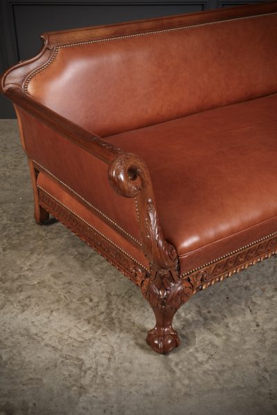 Magnificent Quality Mahogany & Leather Suite armchairs Antique Chairs 25