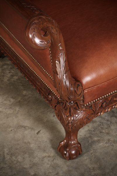 Magnificent Quality Mahogany & Leather Suite armchairs Antique Chairs 7