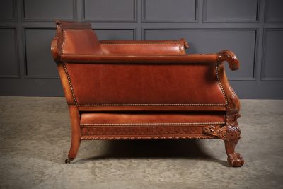 Magnificent Quality Mahogany & Leather Suite armchairs Antique Chairs 33