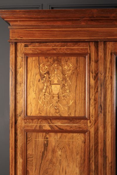 Marquetry Inlaid Rosewood Triple Wardrobe rosewood furniture Antique Furniture 9