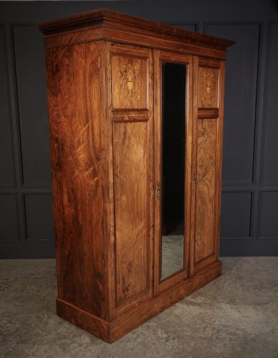 Marquetry Inlaid Rosewood Triple Wardrobe rosewood furniture Antique Furniture 4