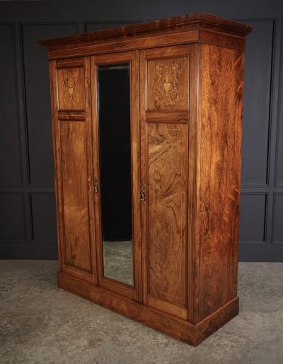 Marquetry Inlaid Rosewood Triple Wardrobe rosewood furniture Antique Furniture 13