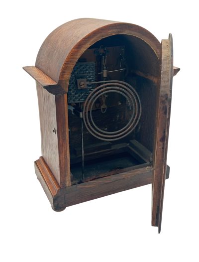 Charming Arched Top Oak case Mantel Clock – ca1900 - Image 12