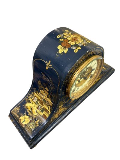 Fantastic Ansonia Coalport Blue Chinoiserie Hat Shaped Mantel Clock Mantel Clock Antique Clocks 16