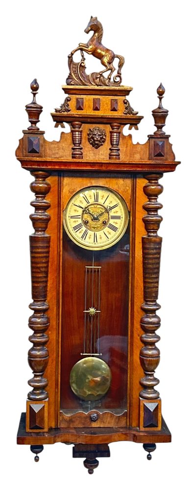 Fabulous Carved Walnut case Vienna regulator Wall clock – ca1900 vienna wall clock Antique Clocks 3