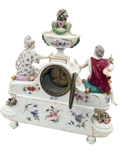 Fabulous Meissen Porcelain Figural Mantel clock – ca1850 Mantel Clock Antique Clocks 12