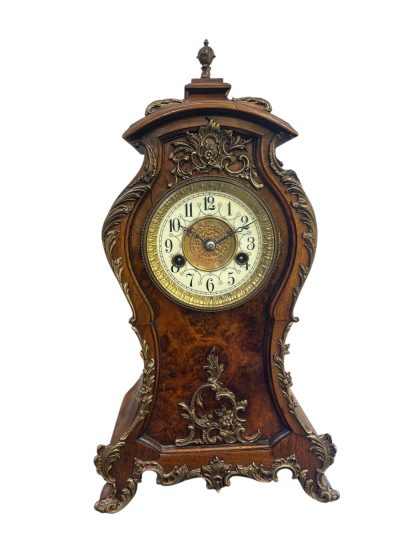 Superb Burr Walnut & Ormolu Boulle Clock – ca1880 Mantel Clock Antique Clocks 15