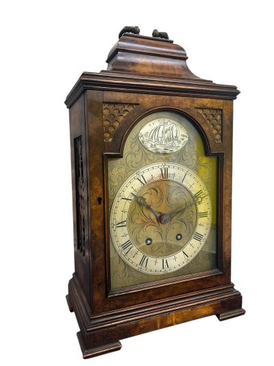 Stunning Burr Walnut case Caddy Top Bracket Clock – ca1890 Antique bracket clock Antique Clocks 11