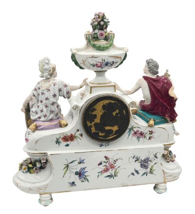 Fabulous Meissen Porcelain Figural Mantel clock – ca1850 Mantel Clock Antique Clocks 8