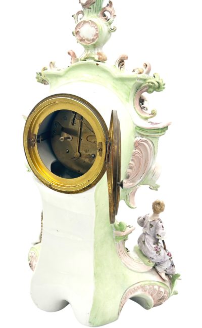 Fabulous Sitzendorf Porcelain Figural Mantel clock – ca1890 Mantel Clock Antique Clocks 16