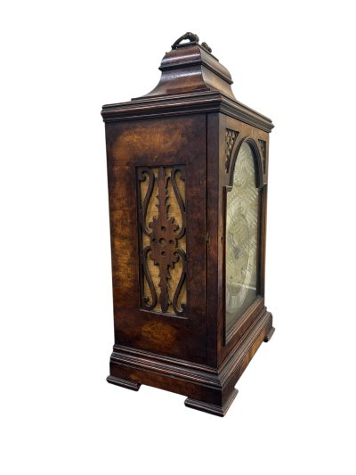 Stunning Burr Walnut case Caddy Top Bracket Clock – ca1890 Antique bracket clock Antique Clocks 14