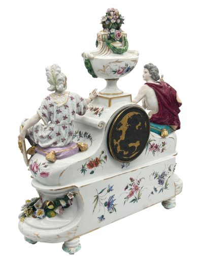 Fabulous Meissen Porcelain Figural Mantel clock – ca1850 Mantel Clock Antique Clocks 13