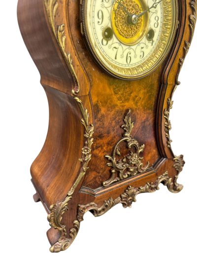 Superb Burr Walnut & Ormolu Boulle Clock – ca1880 Mantel Clock Antique Clocks 16