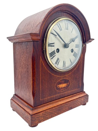 Charming Arched Top Oak case Mantel Clock – ca1900 - Image 15