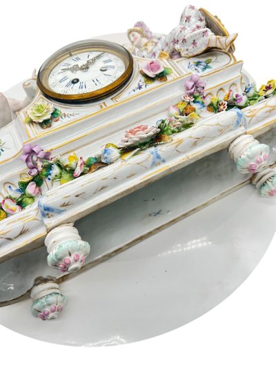 Fabulous Meissen Porcelain Figural Mantel clock – ca1850 Mantel Clock Antique Clocks 14