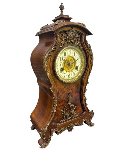 Superb Burr Walnut & Ormolu Boulle Clock – ca1880 Mantel Clock Antique Clocks 10