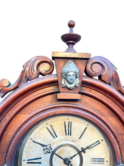 Fantastic American Drop Dial Mahogany case Wall clock – ca1890 - Image 13