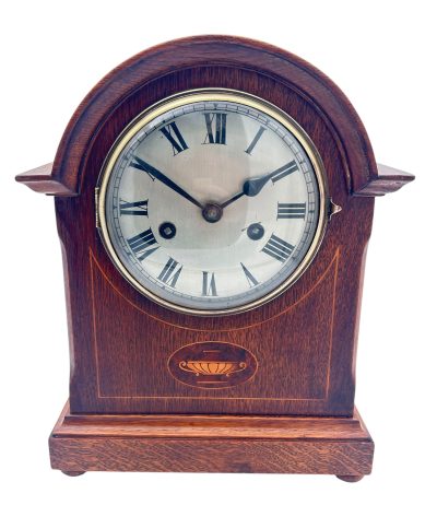 Charming Arched Top Oak case Mantel Clock – ca1900 Mantel Clock Antique Clocks 9