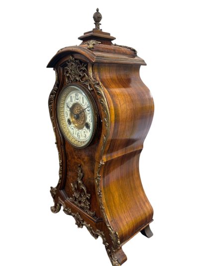 Superb Burr Walnut & Ormolu Boulle Clock – ca1880 Mantel Clock Antique Clocks 8