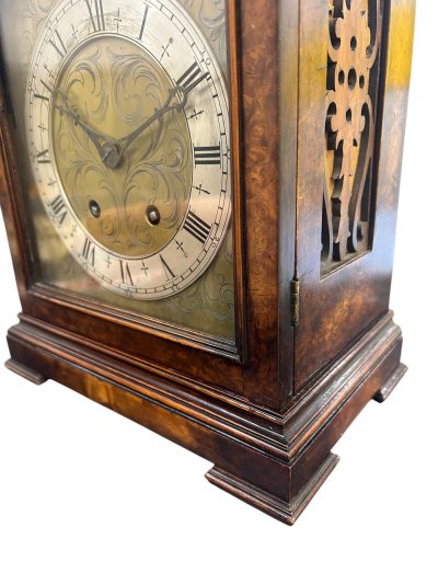 Stunning Burr Walnut case Caddy Top Bracket Clock – ca1890 Antique bracket clock Antique Clocks 4