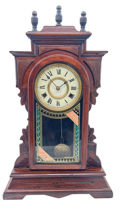 Awesome American Gingerbread Mantel Clock – ca 1900 Mantel Clock Antique Clocks 7