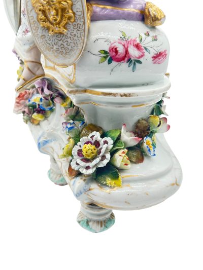 Fabulous Meissen Porcelain Figural Mantel clock – ca1850 Mantel Clock Antique Clocks 6