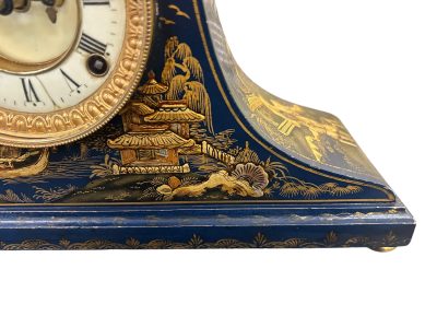 Fantastic Ansonia Coalport Blue Chinoiserie Hat Shaped Mantel Clock Mantel Clock Antique Clocks 9